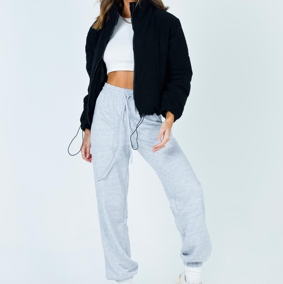 Princess Polly Jackets & Blazers - Princess Polly Black Corduroy Puffer Jacket 2